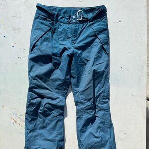 Women's Columbia Snowboard Ski Pants Blue Lined S Winter Nylon Zip Rip Slopes US